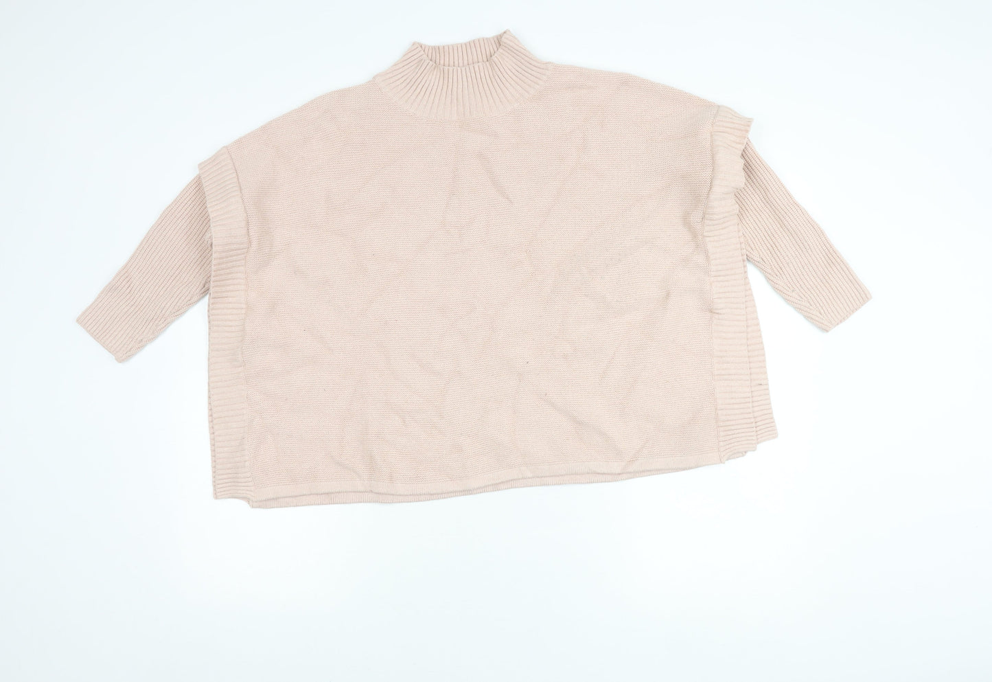 Marla Wynne Women’s Beige Mock Neck Pullover Jumper Size M