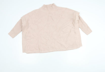 Marla Wynne Women’s Beige Mock Neck Pullover Jumper Size M