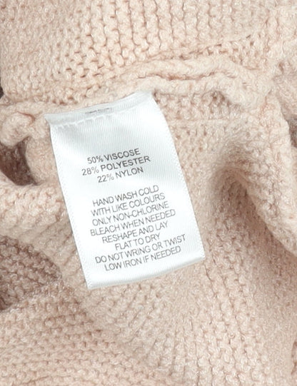 Marla Wynne Women’s Beige Mock Neck Pullover Jumper Size M