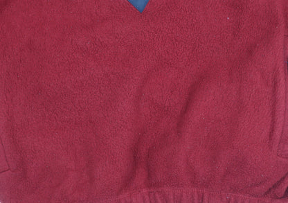 Back 9 Mens Red Fleece Plaid 1/4 Zip Pullover Sweatshirt Size S