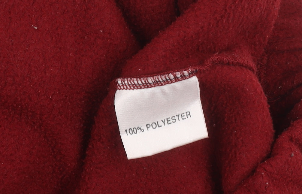 Back 9 Mens Red Fleece Plaid 1/4 Zip Pullover Sweatshirt Size S
