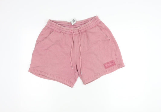 Hollister Men’s Pink Sweat Shorts Size S Elastic Waist Pockets Logo