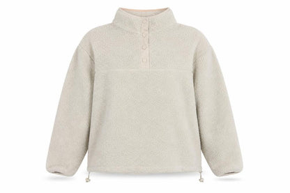 Primark Women Beige Henley Fleece Sweatshirt L 14-16 Casual Winter