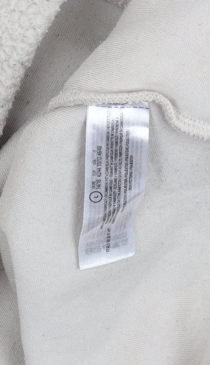 Primark Women Beige Henley Fleece Sweatshirt L 14-16 Casual Winter