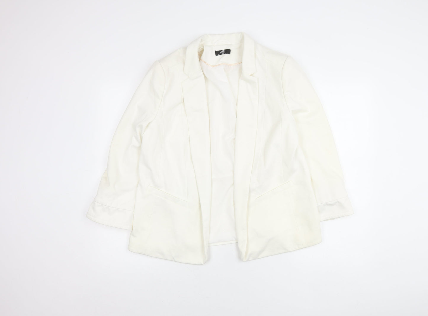 Wallis Womens Ivory Size 16 Notch Lapel Blazer Jacket