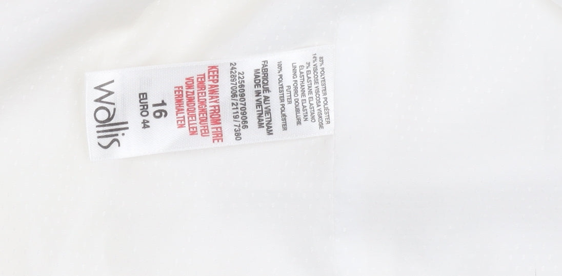 Wallis Womens Ivory Size 16 Notch Lapel Blazer Jacket