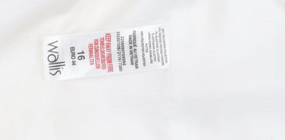 Wallis Womens Ivory Size 16 Notch Lapel Blazer Jacket