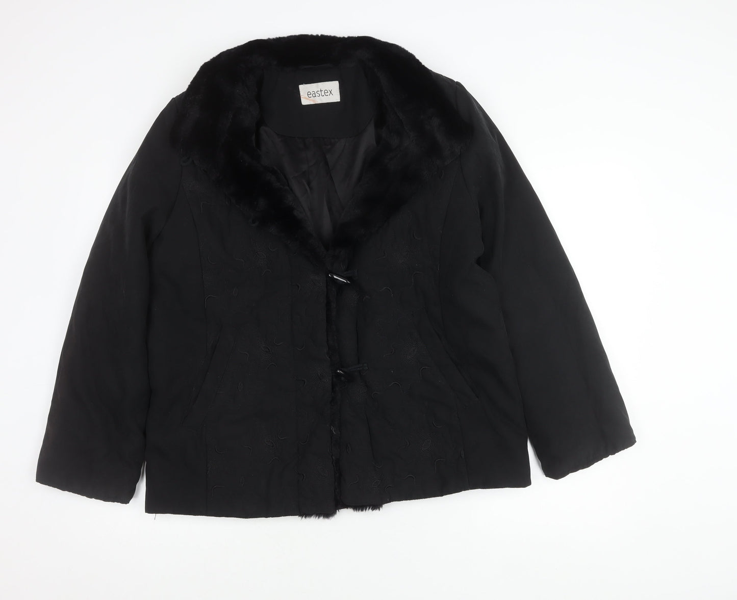 Womens UK Size 12 Eastex Black Overcoat