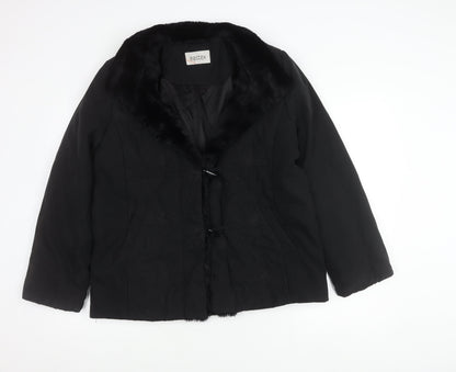 Womens UK Size 12 Eastex Black Overcoat