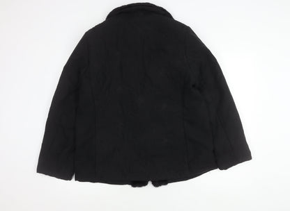 Womens UK Size 12 Eastex Black Overcoat
