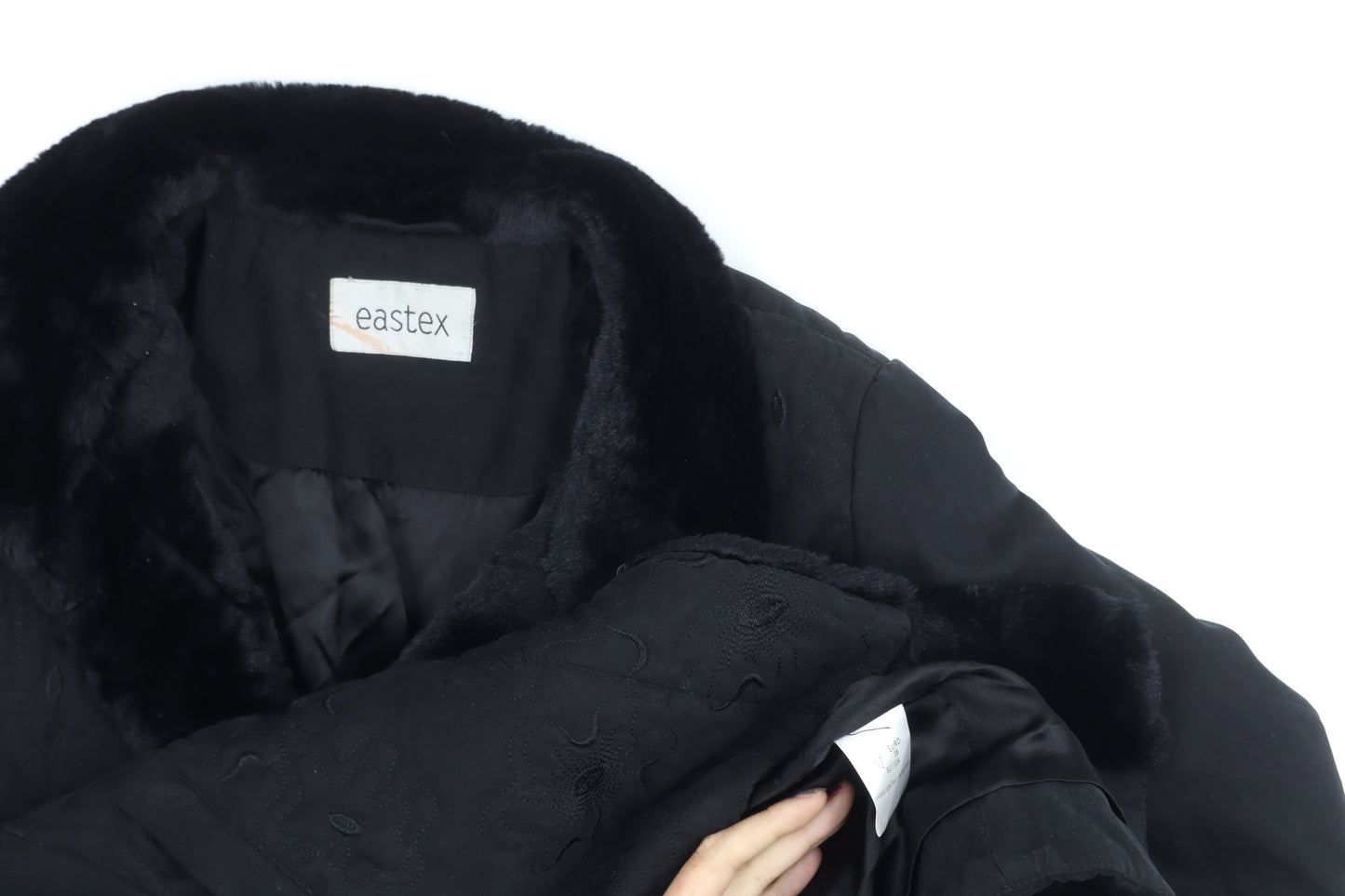 Womens UK Size 12 Eastex Black Overcoat