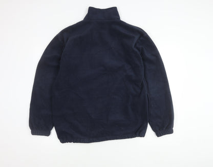 Harper & Lewis Mens Blue Fleece Pullover Sweatshirt M 1/2 Zip Logo