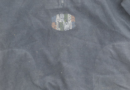 Harper & Lewis Mens Blue Fleece Pullover Sweatshirt M 1/2 Zip Logo