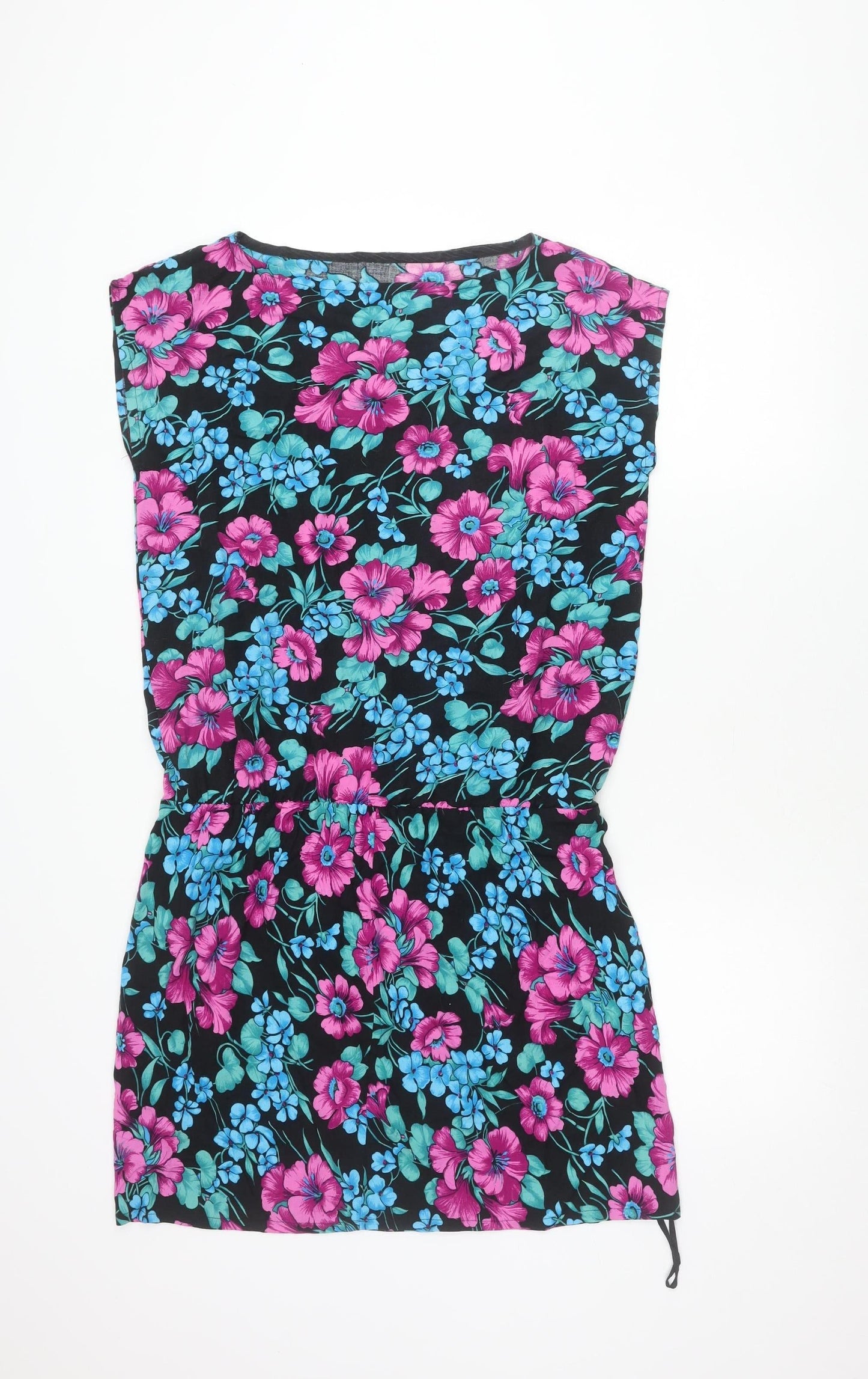C&A Clockhouse Women’s Black Floral Strapless Dress Size 12 Viscose