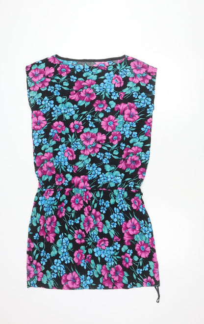 C&A Clockhouse Women’s Black Floral Strapless Dress Size 12 Viscose