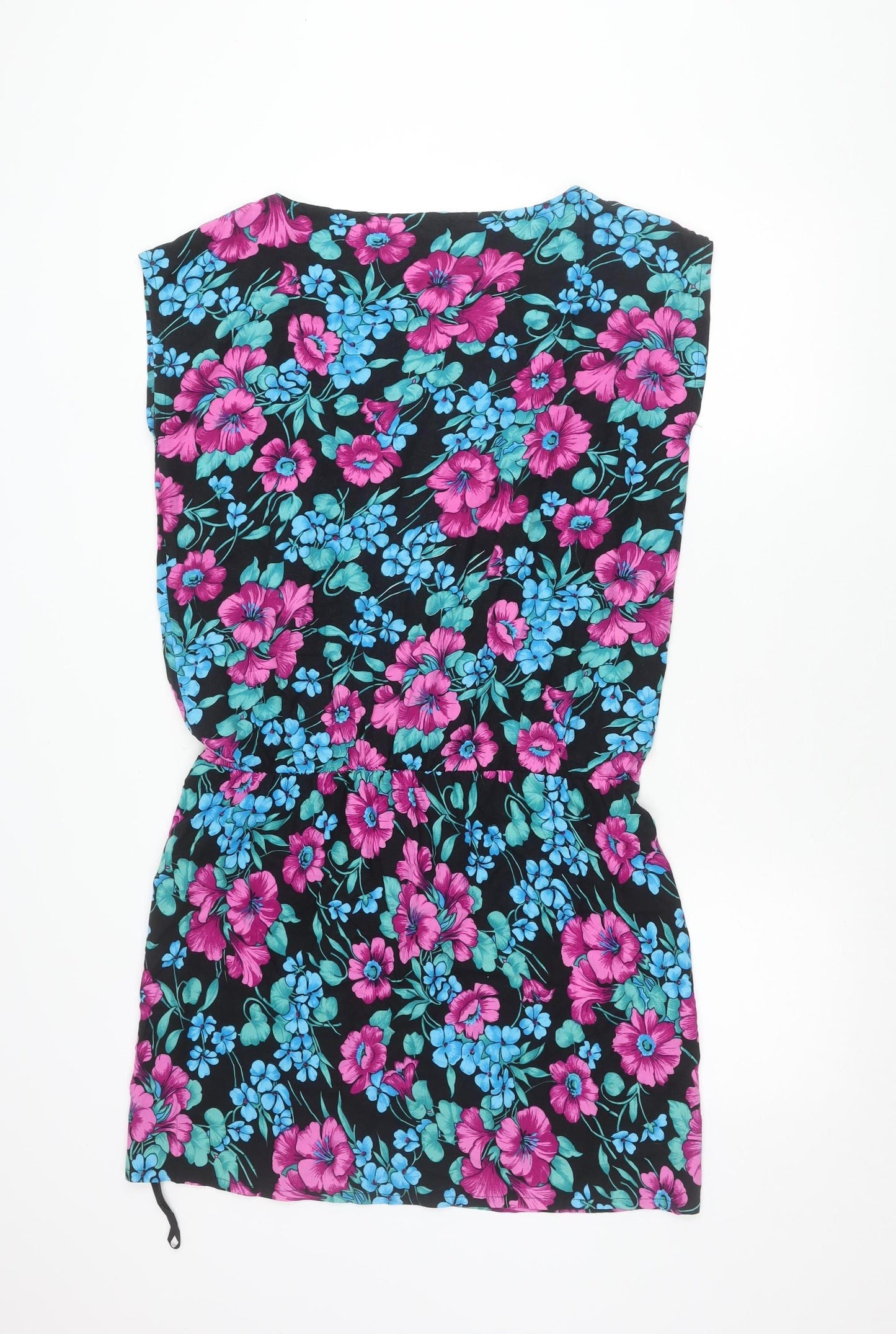 C&A Clockhouse Women’s Black Floral Strapless Dress Size 12 Viscose