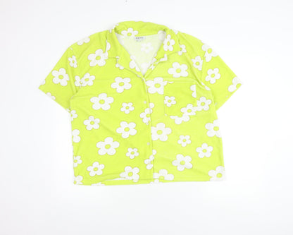 Womens UK Size L Neon Rose Multicoloured Classic Button-Up