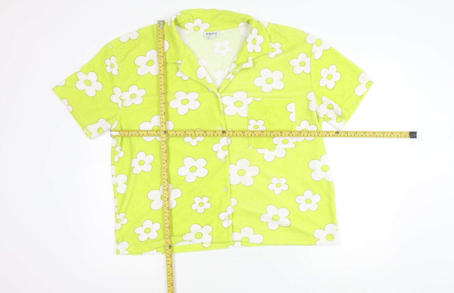 Womens UK Size L Neon Rose Multicoloured Classic Button-Up