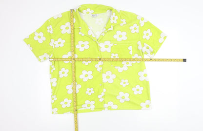 Womens UK Size L Neon Rose Multicoloured Classic Button-Up