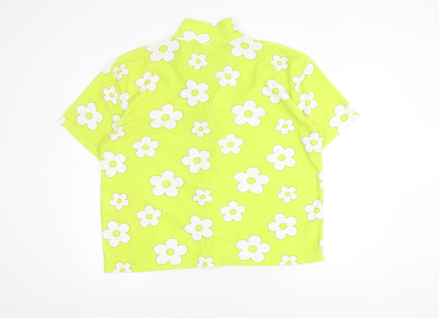 Womens UK Size L Neon Rose Multicoloured Classic Button-Up