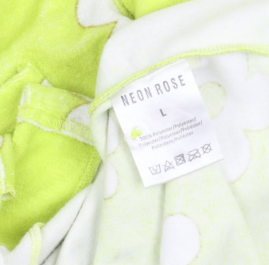 Womens UK Size L Neon Rose Multicoloured Classic Button-Up