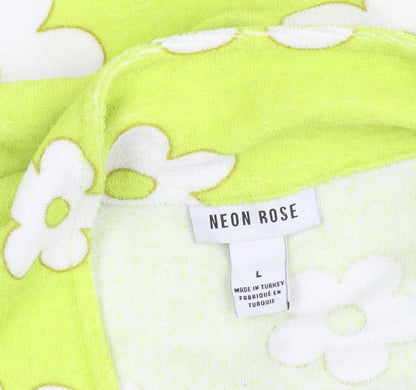 Womens UK Size L Neon Rose Multicoloured Classic Button-Up