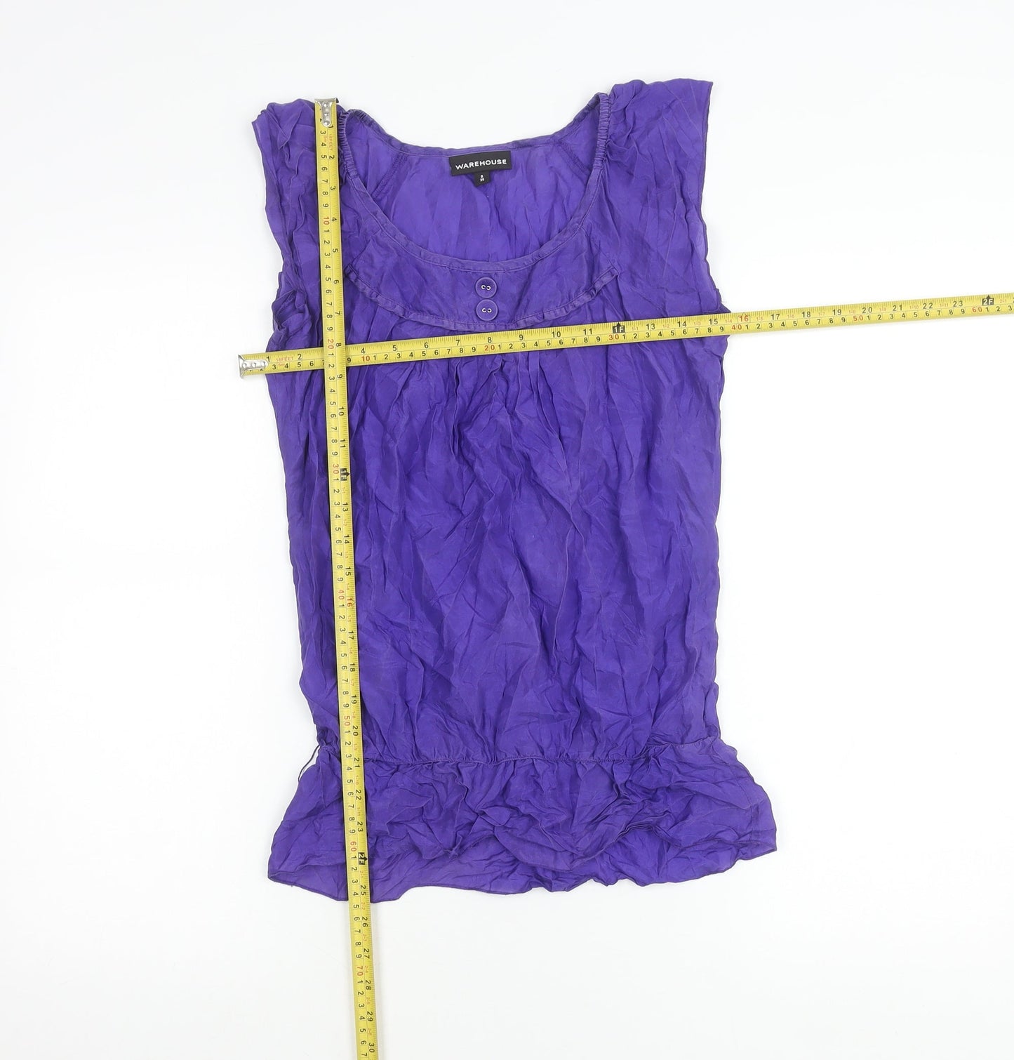 Womens UK Size 8 Warehouse Purple Basic Blouse