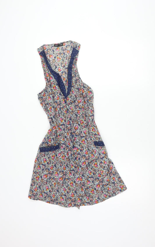 Warehouse Women’s Multicoloured Floral A-Line Dress Size 10