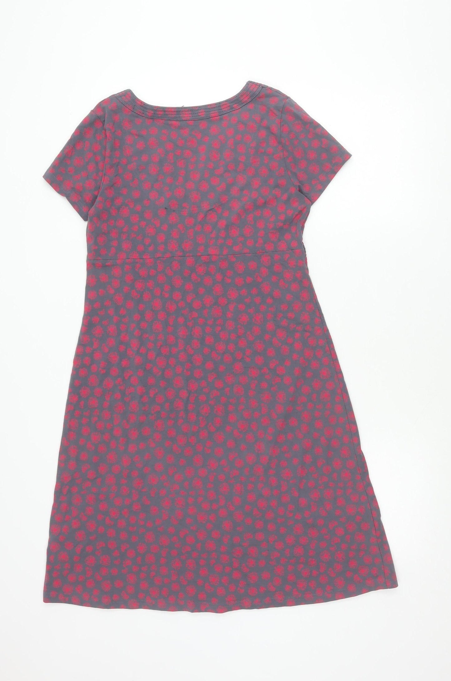 Maine New England Womens Grey Red Floral Shift Dress Size 10