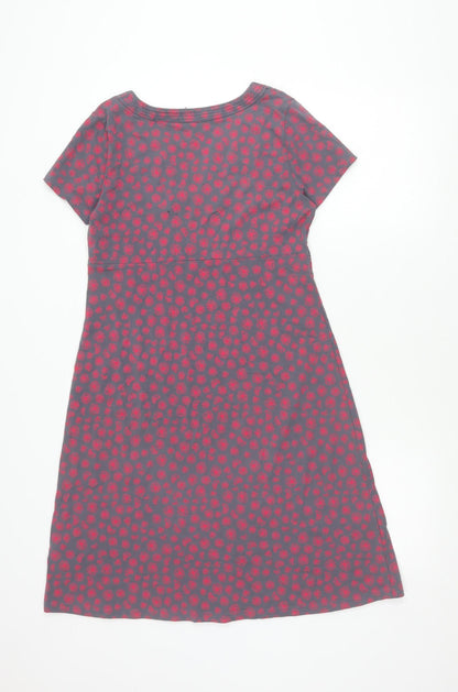 Maine New England Womens Grey Red Floral Shift Dress Size 10