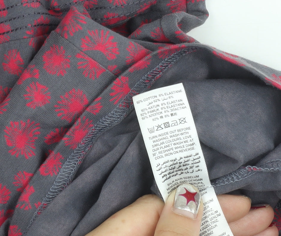 Maine New England Womens Grey Red Floral Shift Dress Size 10