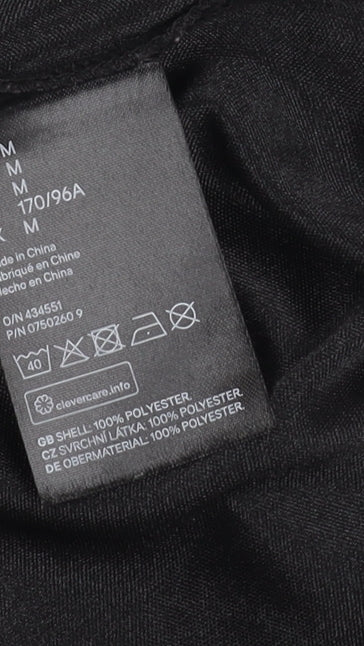 H&M Divided Women's Black Midi Slip Dress Size M Sleeveless Polyester