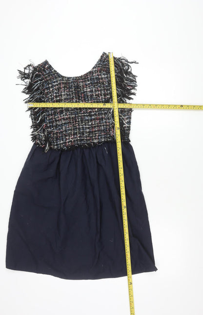 Zara Women’s Multicoloured Tweed Fringe Mini Dress Size S