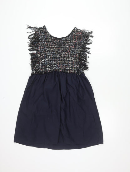 Zara Women’s Multicoloured Tweed Fringe Mini Dress Size S