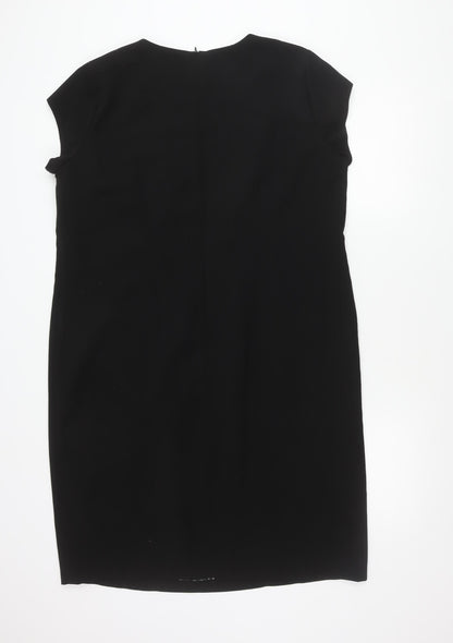 Wardrobe Women Black Animal Print Sheath Dress Size 20 Workwear