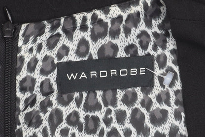Wardrobe Women Black Animal Print Sheath Dress Size 20 Workwear