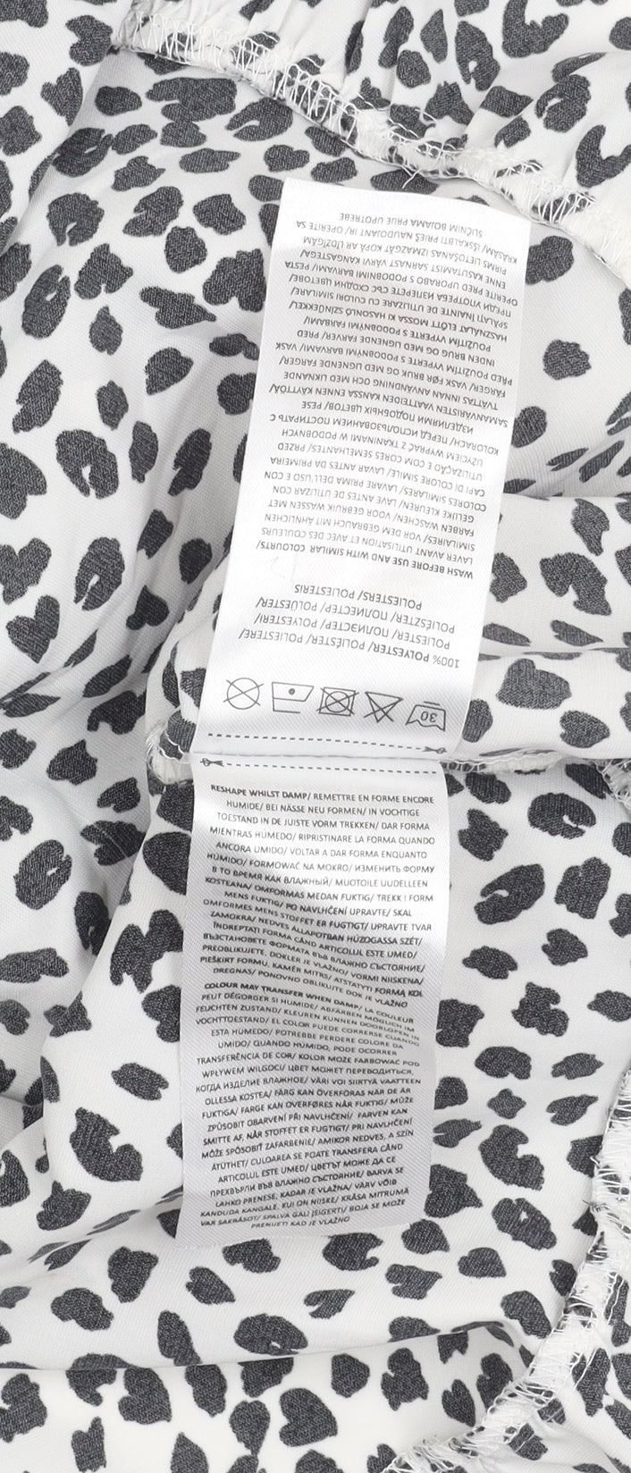 Brave Soul Women’s White Animal Print Wrap Dress Size M Long Sleeve