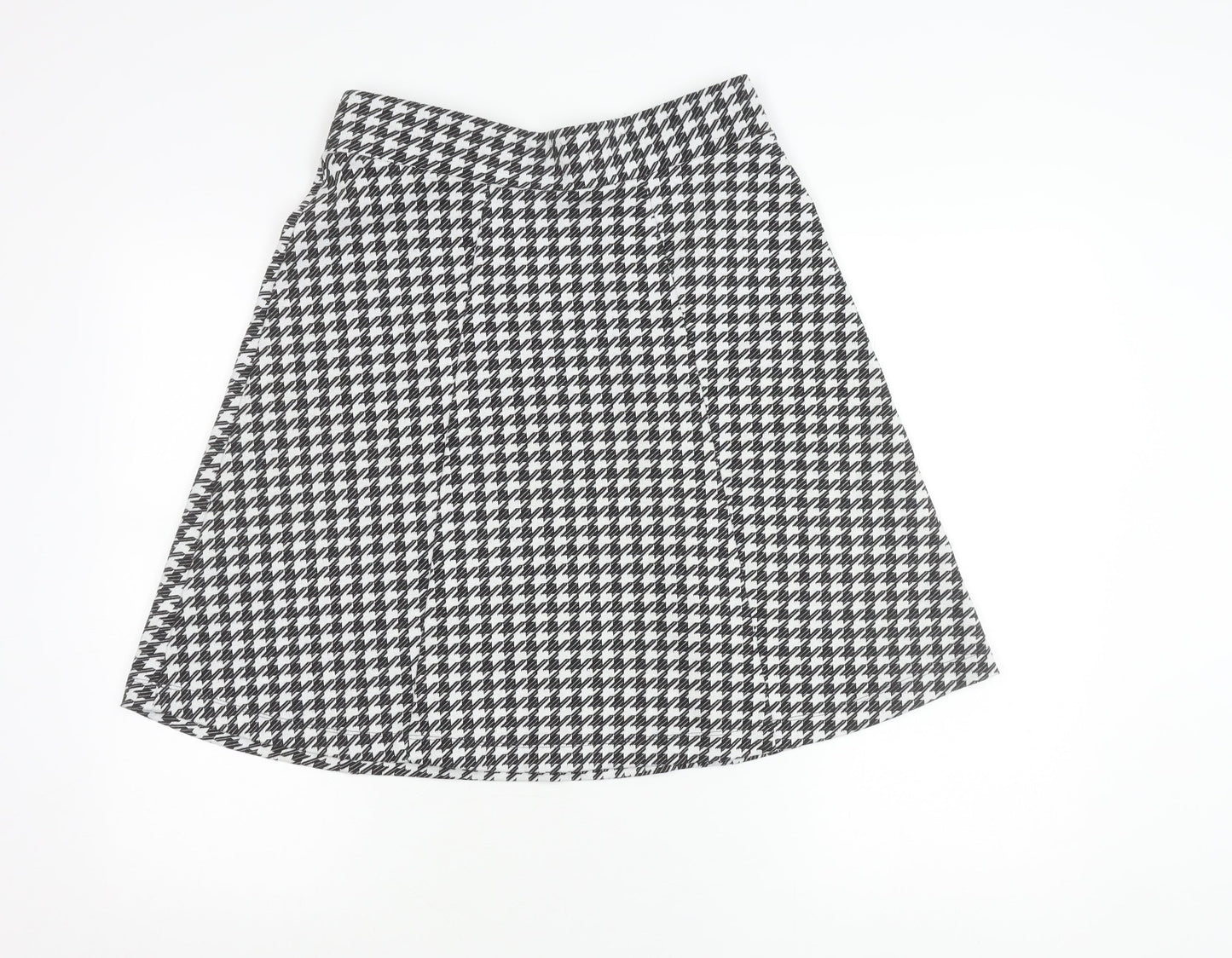Marks and Spencer Womens Black Grey White A-Line Check Skirt Size 12