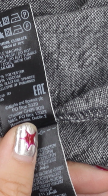 Marks and Spencer Womens Black Grey White A-Line Check Skirt Size 12