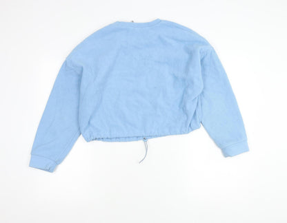 Stradivarius Women’s Blue Fleece Pullover Sweatshirt Size 8 UK