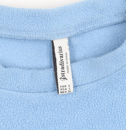 Stradivarius Women’s Blue Fleece Pullover Sweatshirt Size 8 UK