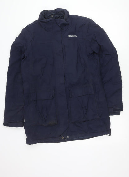 Mountain Warehouse Womens Blue Long Parka Coat UK 10 Waterproof Winter