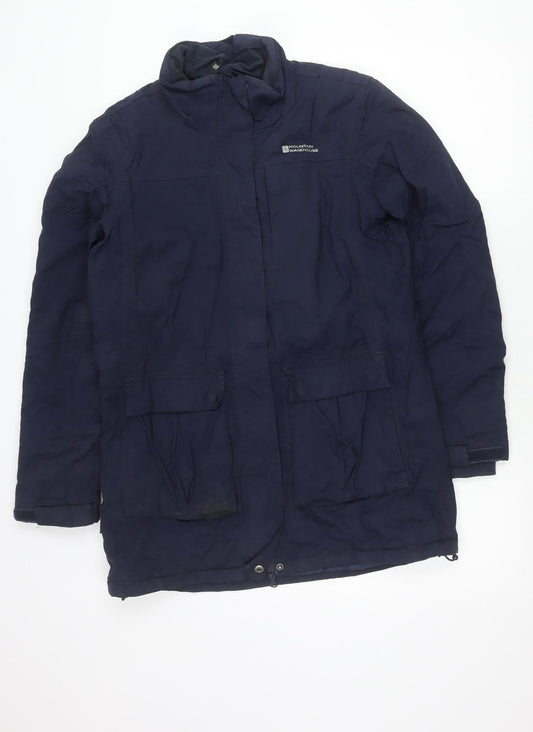 Mountain Warehouse Womens Blue Long Parka Coat UK 10 Waterproof Winter