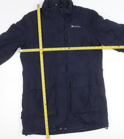 Mountain Warehouse Womens Blue Long Parka Coat UK 10 Waterproof Winter