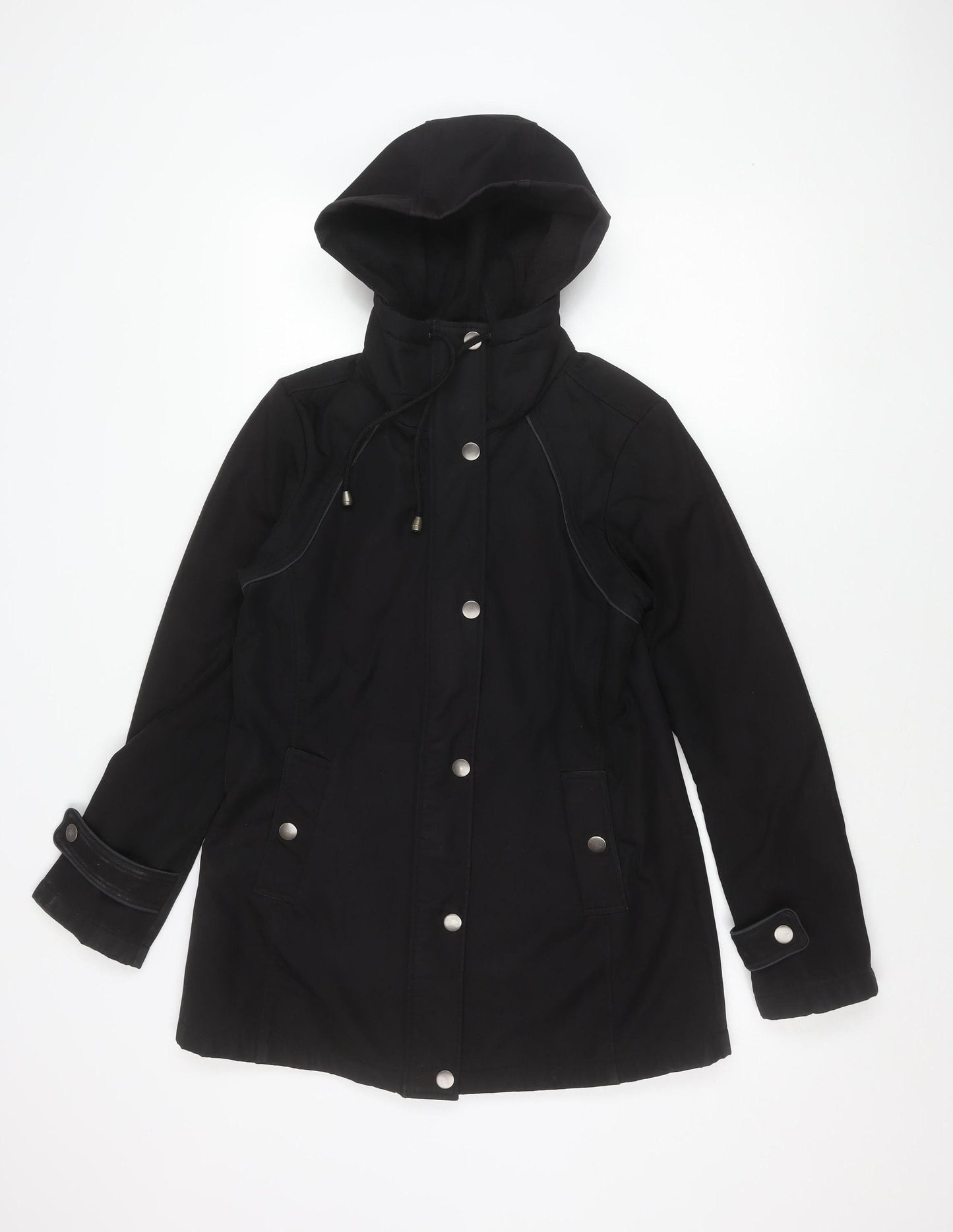 Sebby Collection Women’s Black L Hooded Parka Jacket Polyester