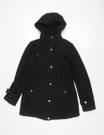 Sebby Collection Women’s Black L Hooded Parka Jacket Polyester