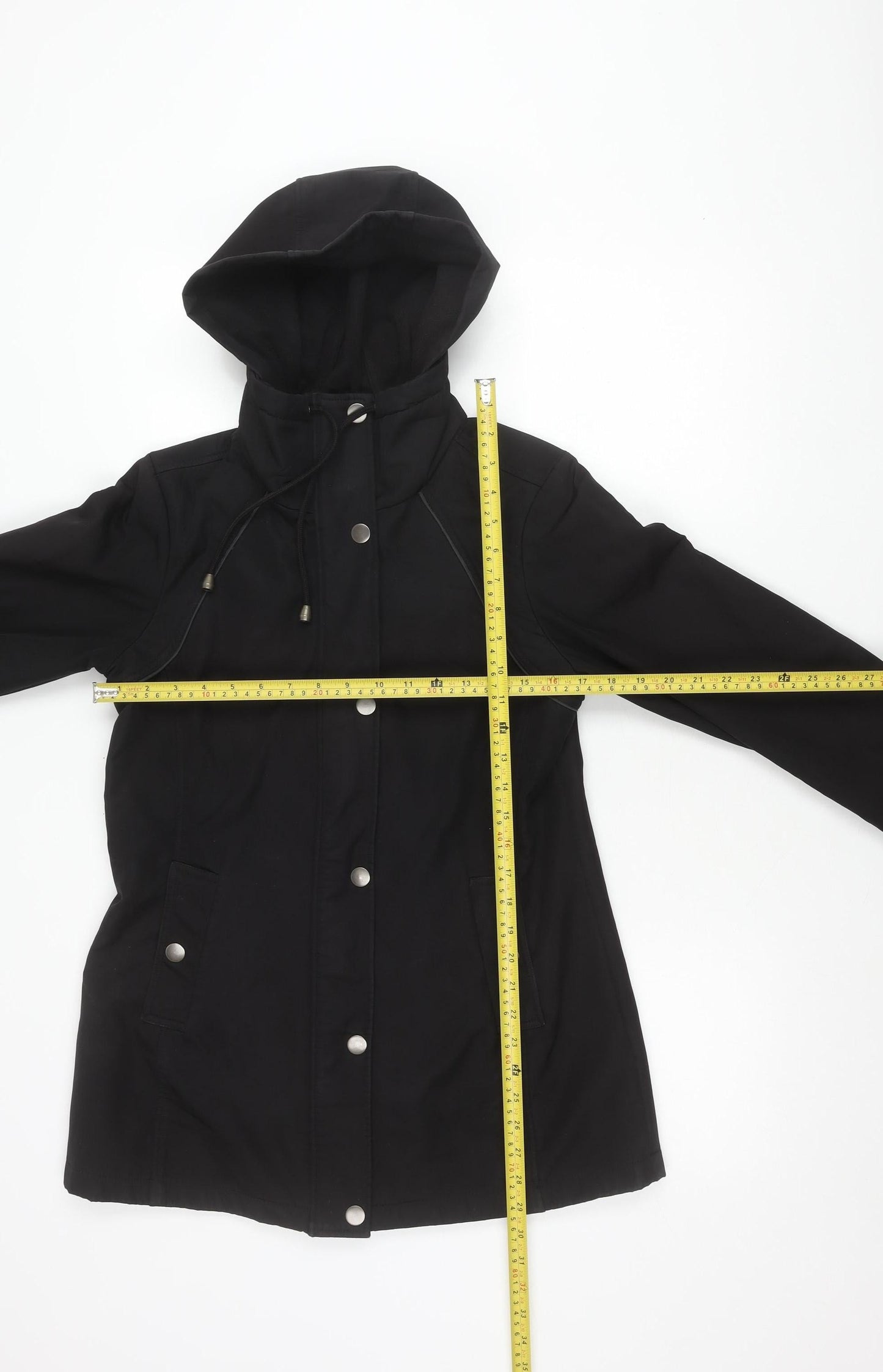 Sebby Collection Women’s Black L Hooded Parka Jacket Polyester