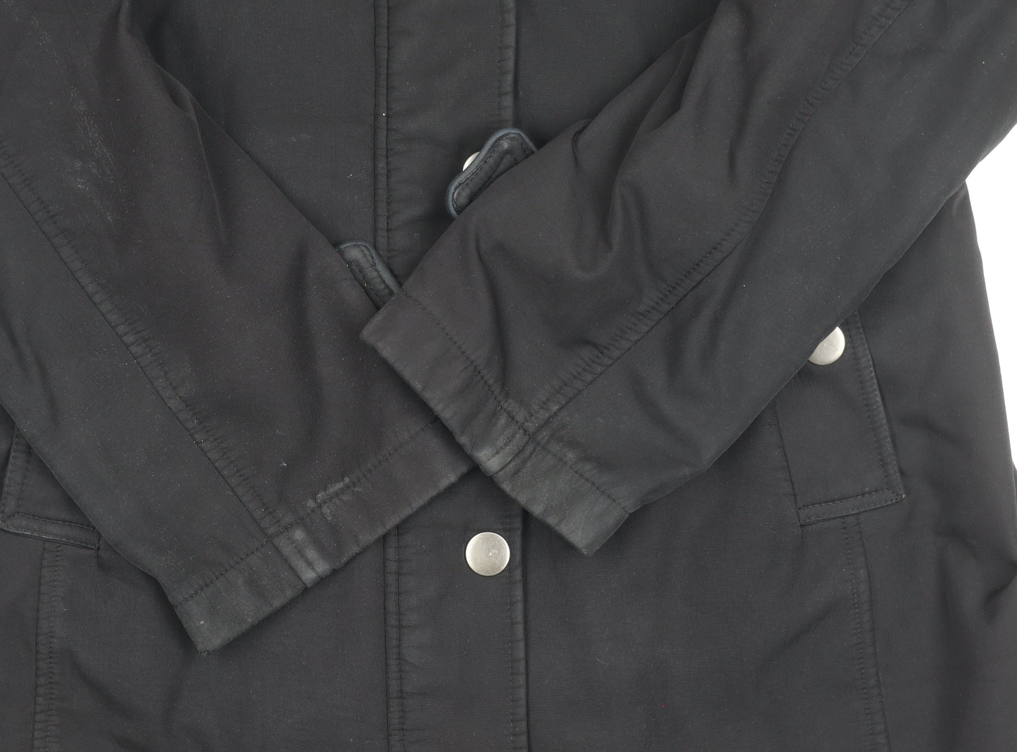 Sebby Collection Women’s Black L Hooded Parka Jacket Polyester