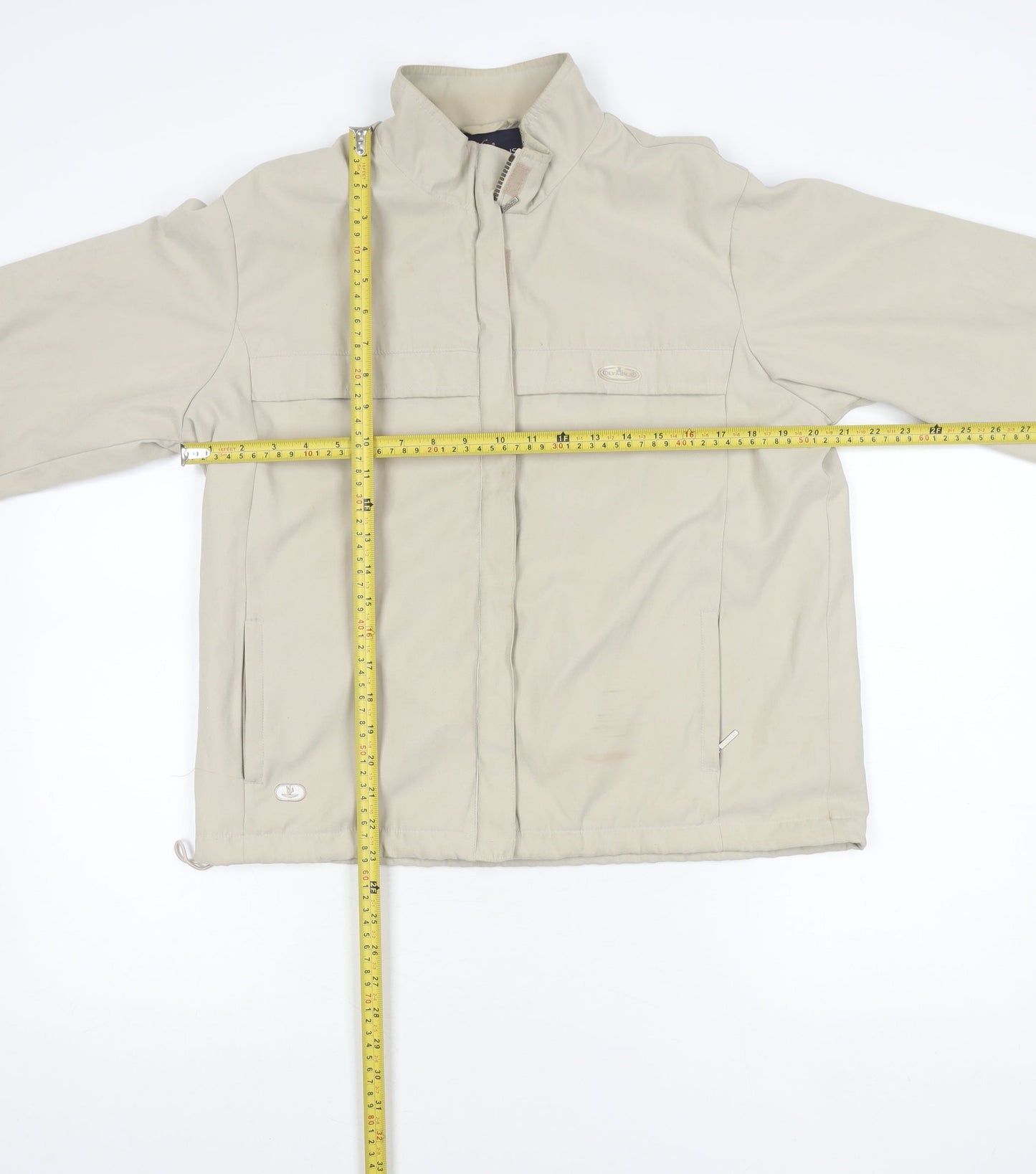 Olympus Womens Beige Size 14 Full Zip Casual Jacket