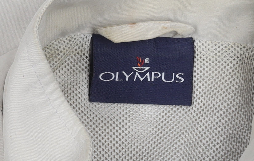 Olympus Womens Beige Size 14 Full Zip Casual Jacket